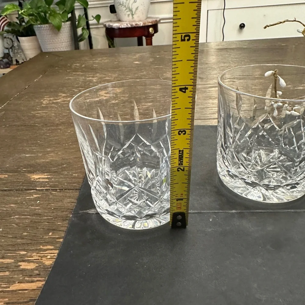 Vintage Waterford Crystal Old Fashioned Tumblers Whiskey Lismore Pattern 3 Pc